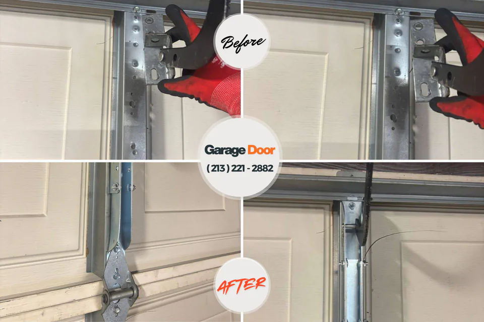 Before and after: garage door repair Gearhart, OR